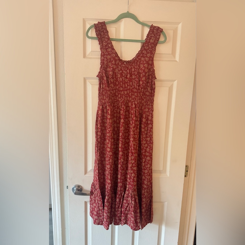 Patrons of Peace Red and White Floral Maxi Dress